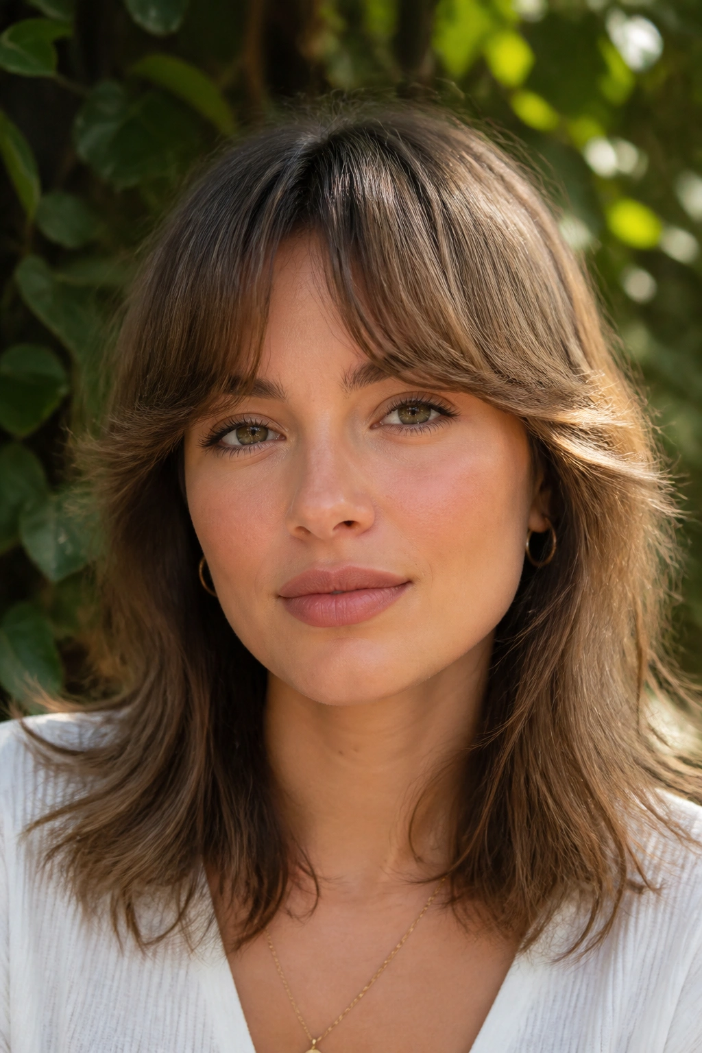 Close-up portrait of a person with a soft U-shaped fringe.