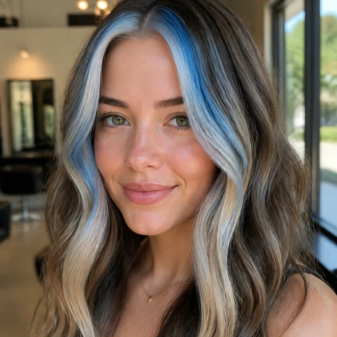22 Blonde Blue Highlights for Brown Hair