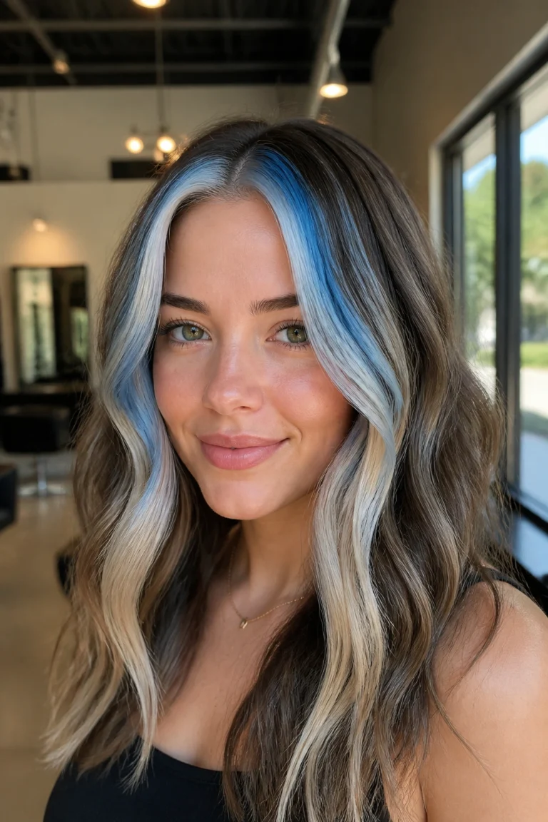 22 Blonde Blue Highlights for Brown Hair