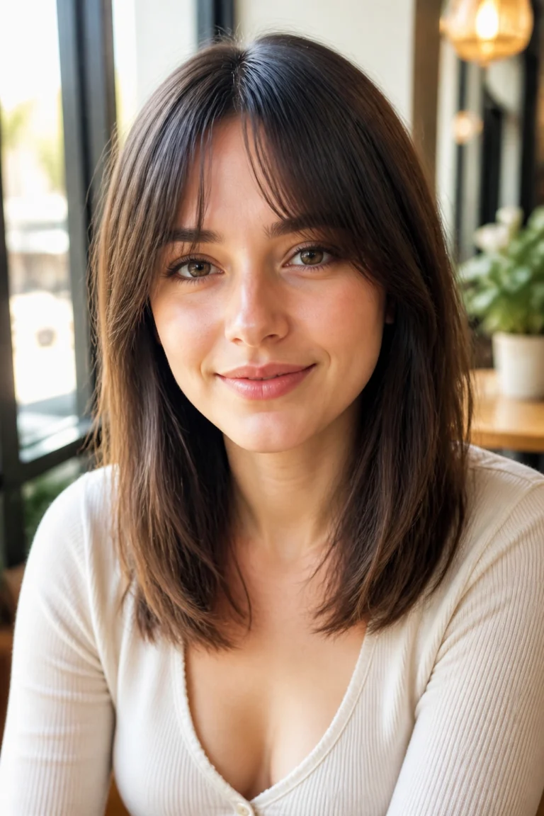 22 Medium Curtain Bangs for Straight Hair