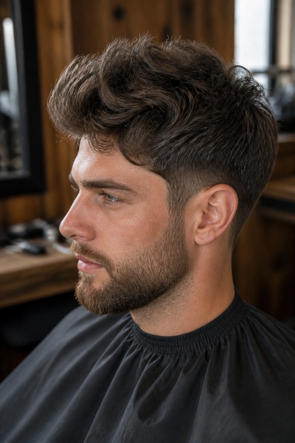 Close-up man with thick coarse hair showcasing weight-removing internal layers