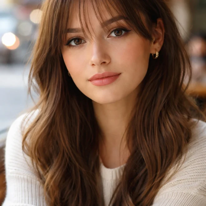 20 Medium Bangs Ideas for Round Faces