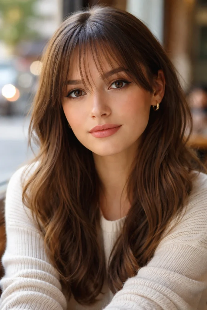 20 Medium Bangs Ideas for Round Faces