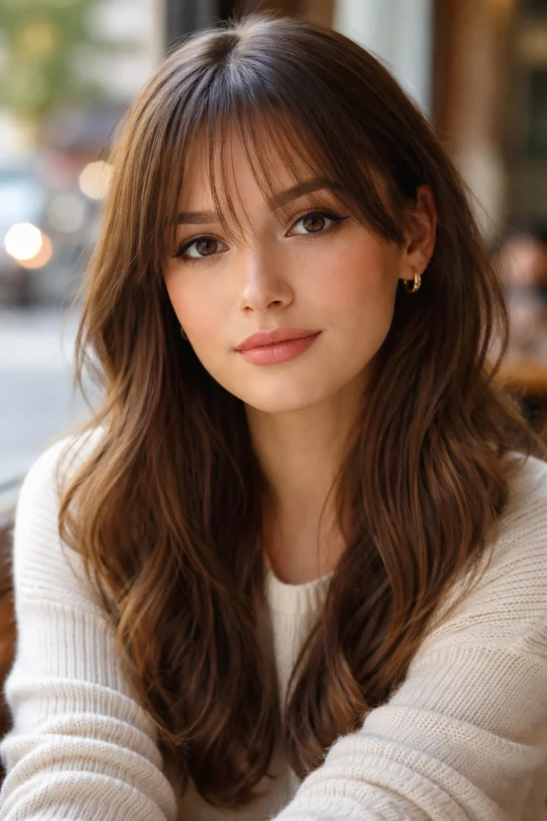 20 Medium Bangs Ideas for Round Faces