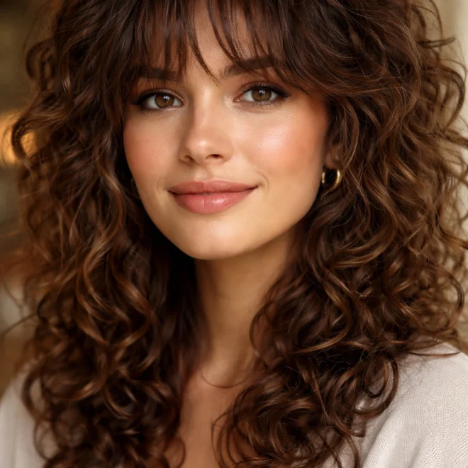 25 Curly Shag Haircuts for Round Faces
