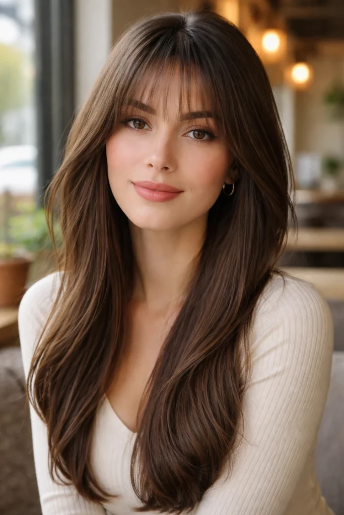 20 Sleek Long Hairstyles for Round Faces