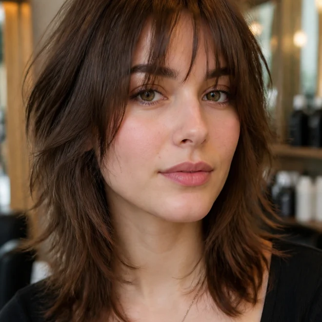 15 Shaggy Fringe Hairstyles for Round Faces