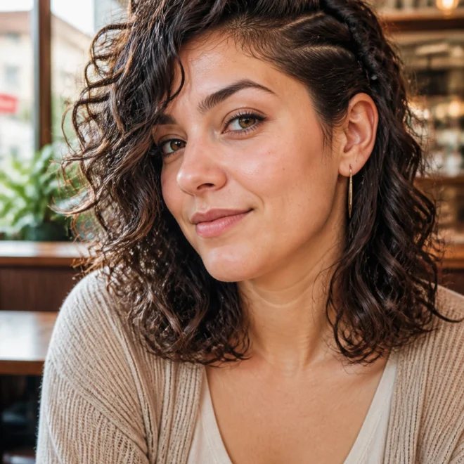 15 Medium Curls for Round Faces